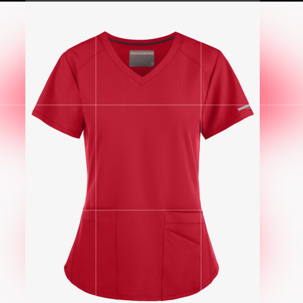 Pinkish Red Skechers vitality scrub set, top XS, pants S - Picture 9 of 9